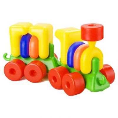 Паровоз с прицепным вагоном, 10 эл Toys Plast_11038 фото