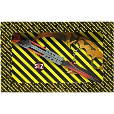 BOX Сувенирный SO-2 "Бабочка BLACK WIDOW & Керамбит GOLD" Сувенир-Декор_206696 фото