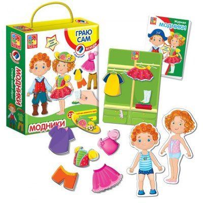 Магнитная одевашка "Модники" (укр) Vladi Toys_34423 фото