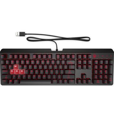 Клавіатура HP OMEN Encoder LED 104key Cherry MX Red USB Black (6YW76AA) 6YW76AA фото