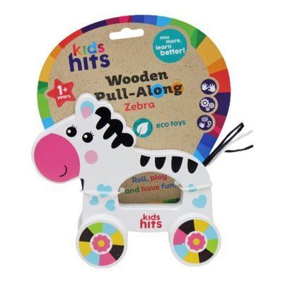 Деревянная игрушка-каталка "Wooden Pull-Along: Зебра" Kids hits_217759 фото