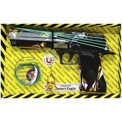 Деревʼяний пістолет "Гумостріл Desert Eagle" Сувенир-Декор_202417 фото