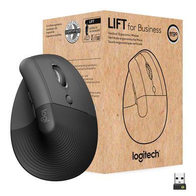 Мишка Logitech Lift Vertical Ergonomic Wireless/Bluetooth for Business Graphite (910-006494) 910-006494 фото