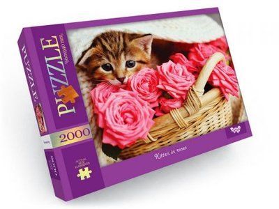 Пазли "Кошеня в трояндах", 2000 елементів Dankotoys_153557 фото
